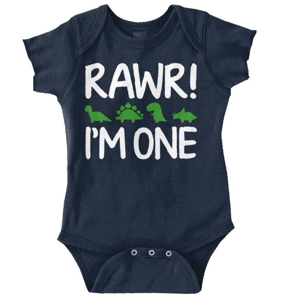 Rawr I'm One Romper Bodysuit-Direct To Garment Print-Brisco Baby