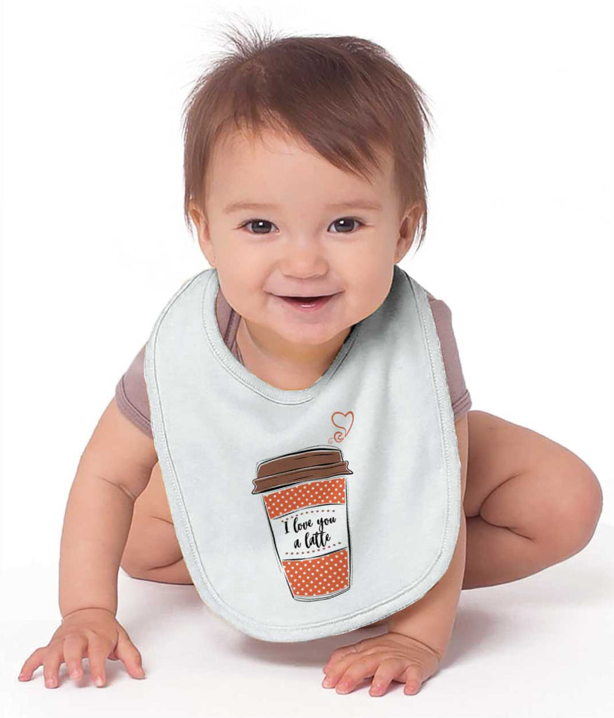 Love You A Latte Infant Baby Bib-Direct To Garment Print-Brisco Baby