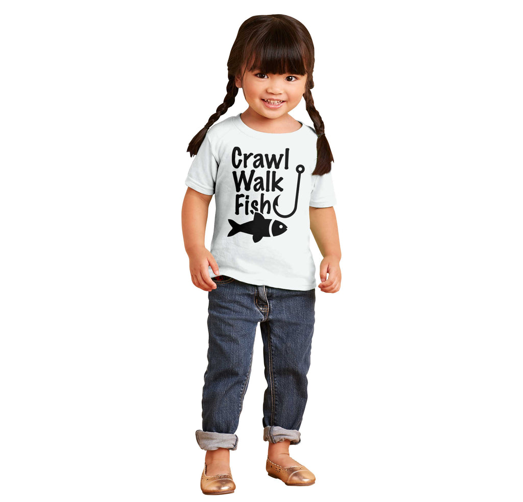 Crawl Walk Fish Infant Toddler T Shirt-Direct To Garment Print-Brisco Baby