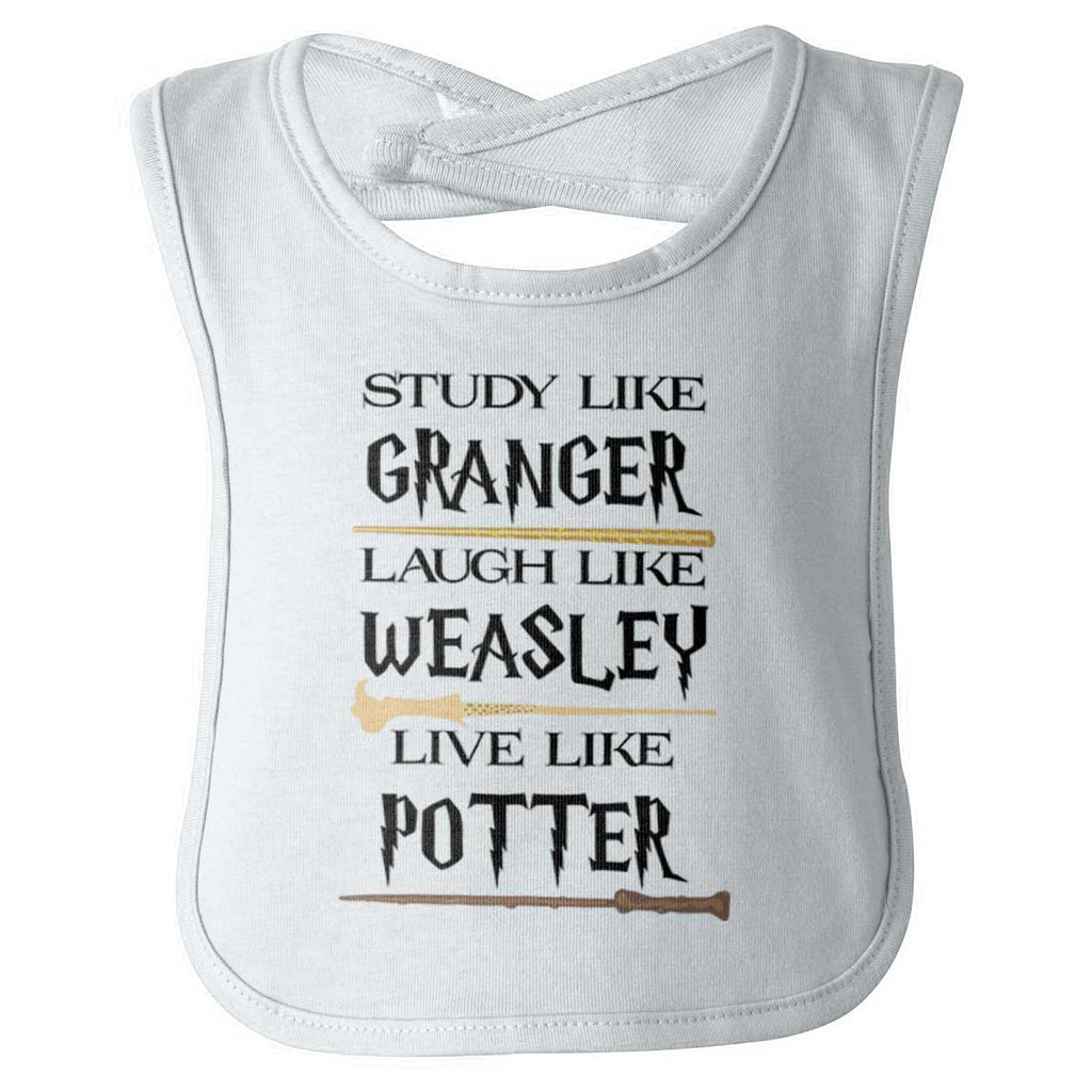 Study Like Granger Infant Baby Bib-Direct To Garment Print-Brisco Baby