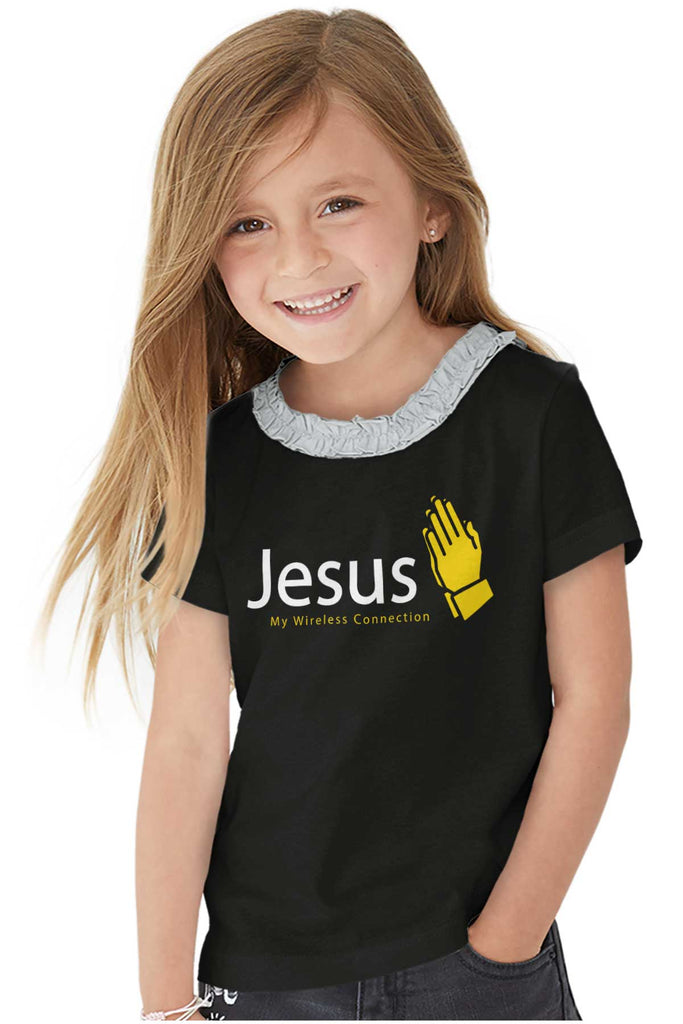 Jesus Connection Toddler Ruffled Trim T-Shirt-Direct To Garment Print-Brisco Baby