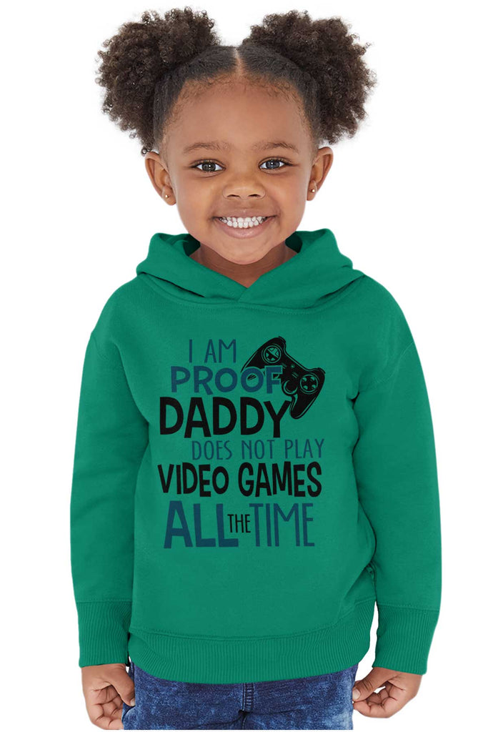 Daddy Plays Video Games Toddler Pullover Hoodie-Direct To Garment Print-Brisco Baby