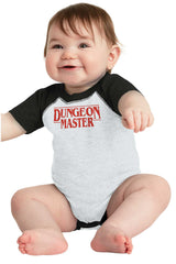 Dungeon Masters TV Show Nerd Raglan Romper Bodysuit-Direct To Garment Print-Brisco Baby