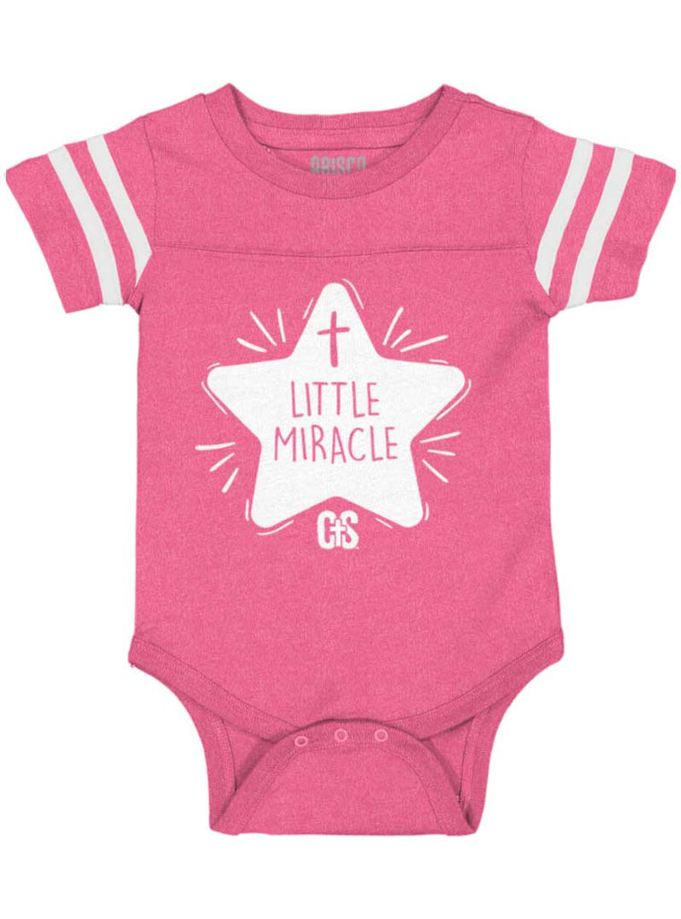 Little Miracle Football Romper Bodysuit-Direct To Garment Print-Brisco Baby