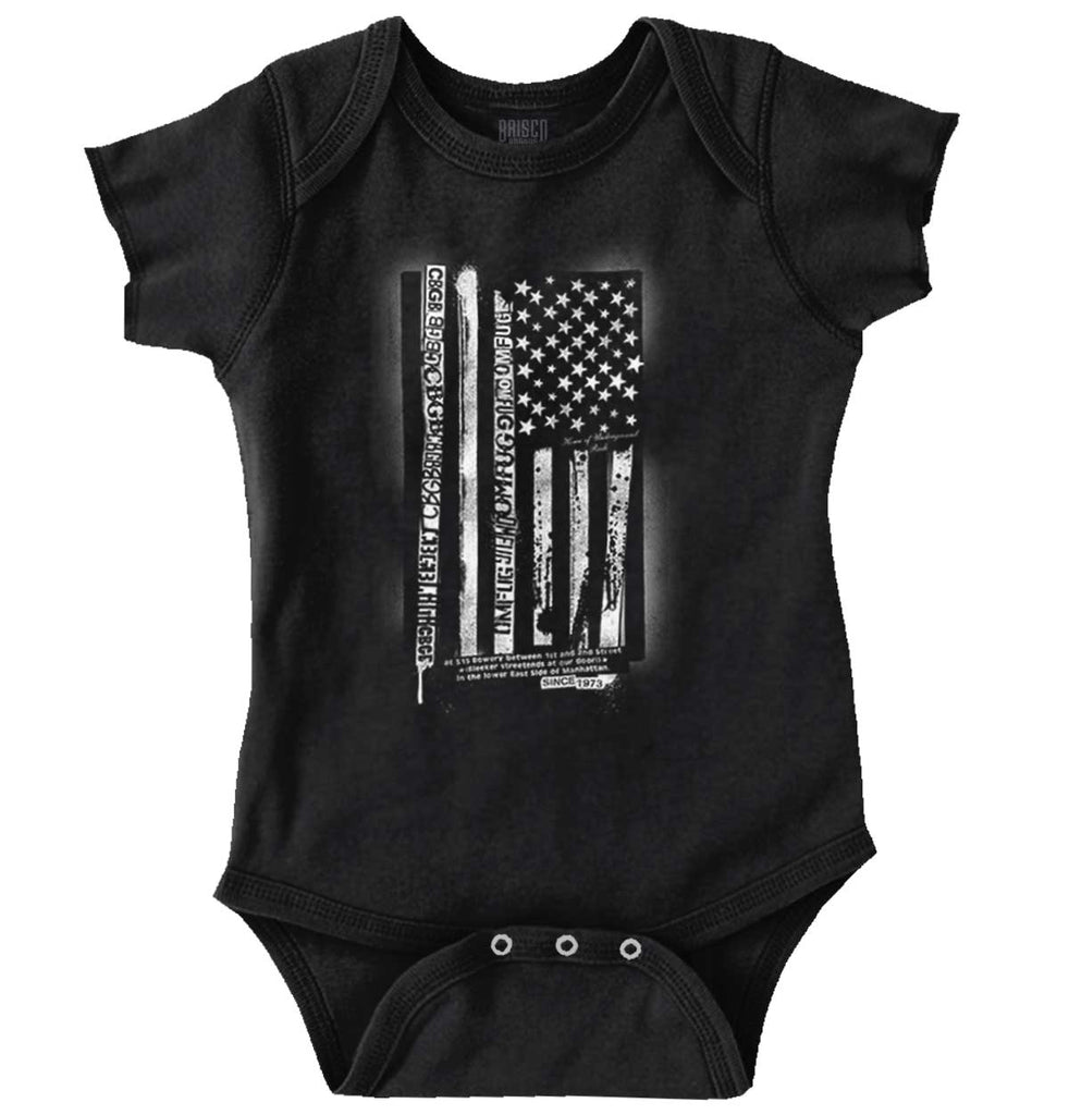 American CBGB Romper Bodysuit-Direct To Garment Print-Brisco Baby