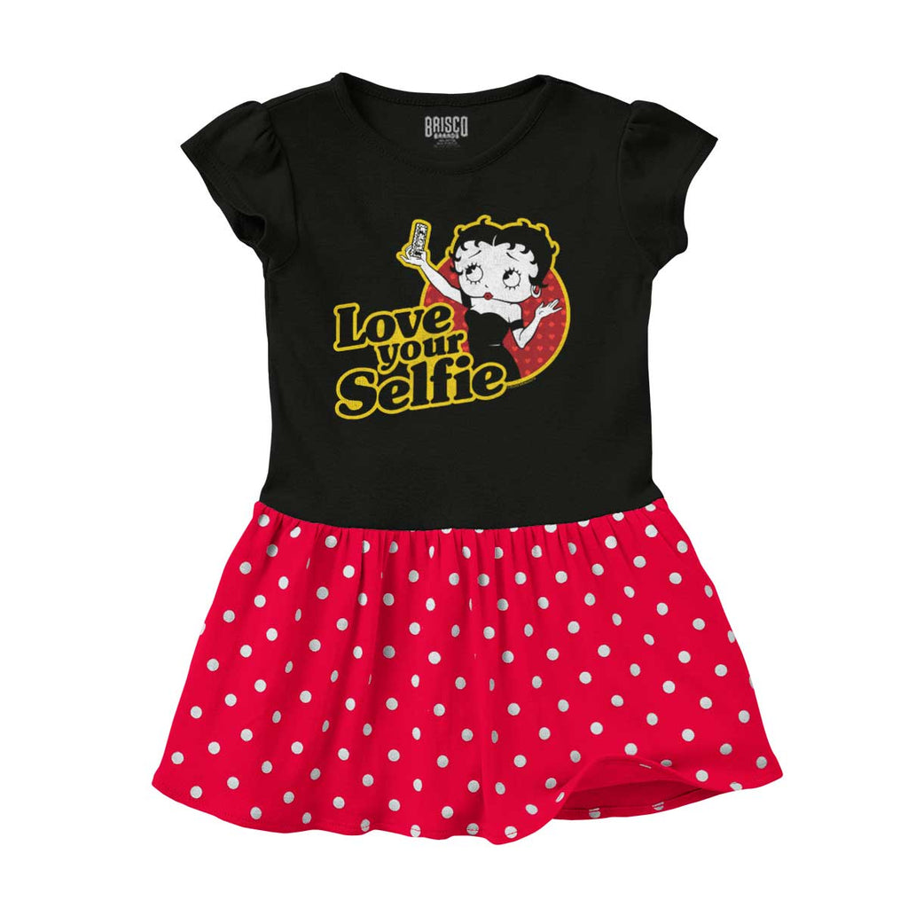 Love Your Selfie Baby Polka Dot Skirt Dress-Direct To Garment Print-Brisco Baby