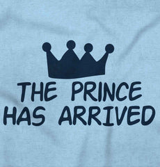 The Prince Has Arrived Infant Baby Bib-Direct To Garment Print-Brisco Baby