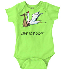 Stork Romper-Direct To Garment Print-Brisco Baby