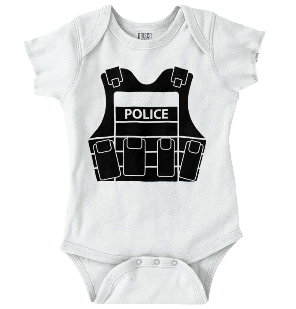 Police Vest Romper Bodysuit-Direct To Garment Print-Brisco Baby