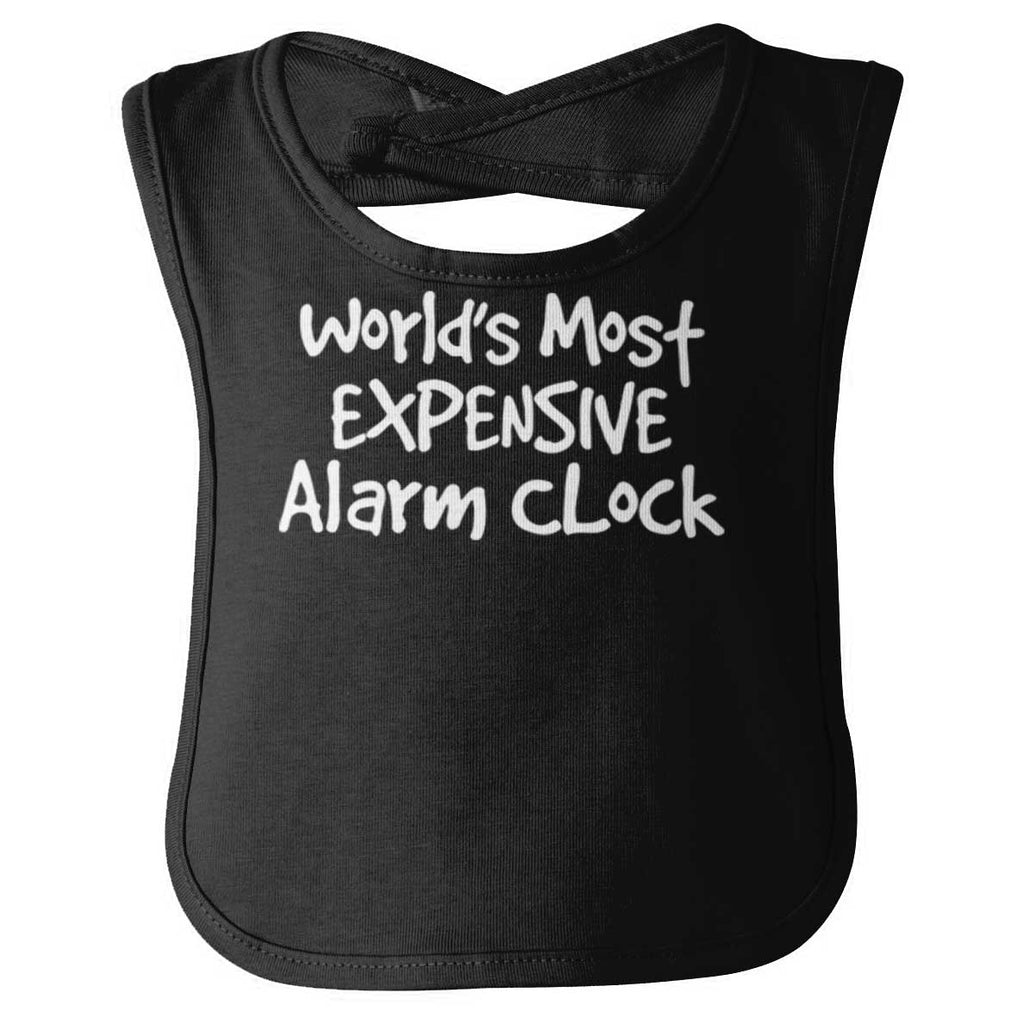 Alarm Clock Infant Baby Bib-Direct To Garment Print-Brisco Baby