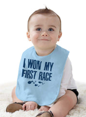 Won The Race Infant Baby Bib-Direct To Garment Print-Brisco Baby