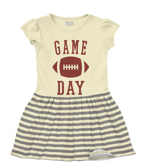 Game Day Baby Striped Skirt Dress-Direct To Garment Print-Brisco Baby