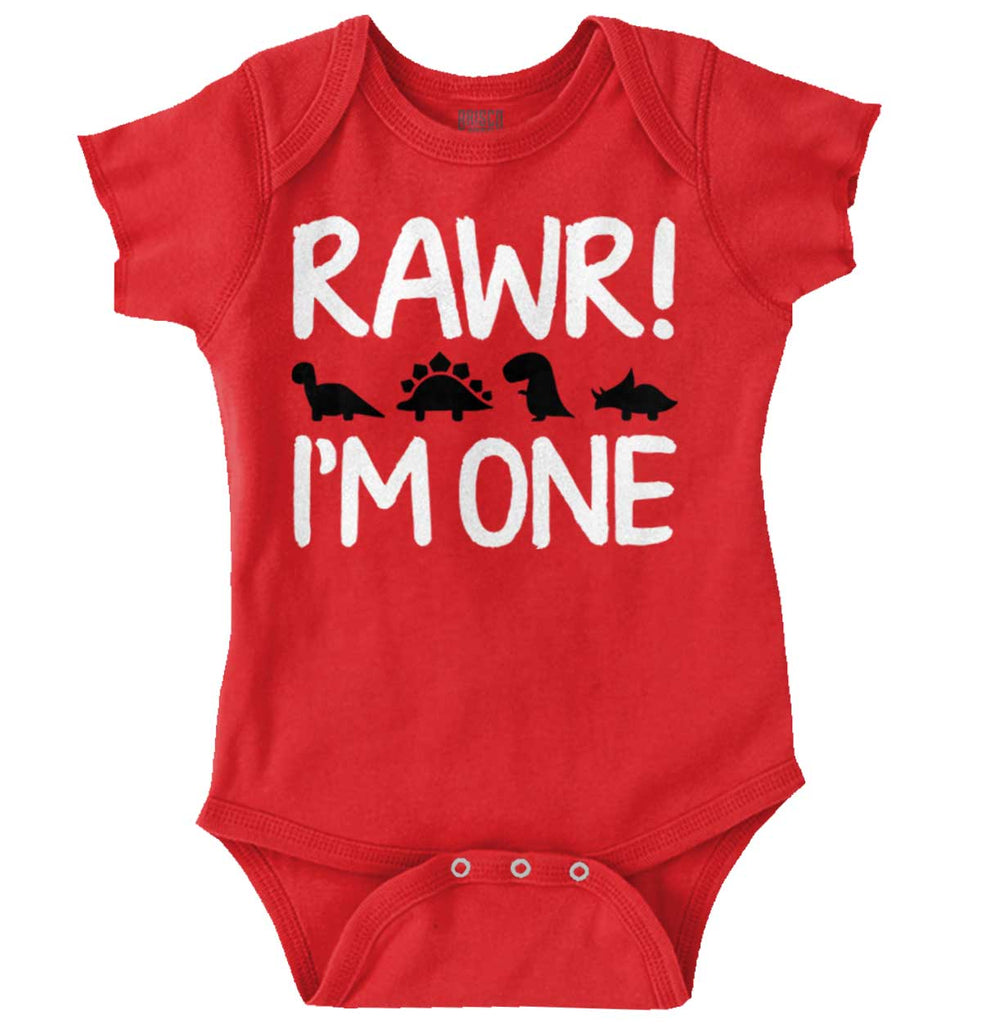 Rawr I'm One Romper Bodysuit-Direct To Garment Print-Brisco Baby