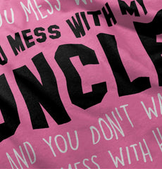 Mess With My Uncle Baby Polka Dot Skirt Dress-Direct To Garment Print-Brisco Baby