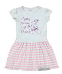 Brother is a Pitbull Baby Striped Skirt Dress-Direct To Garment Print-Brisco Baby