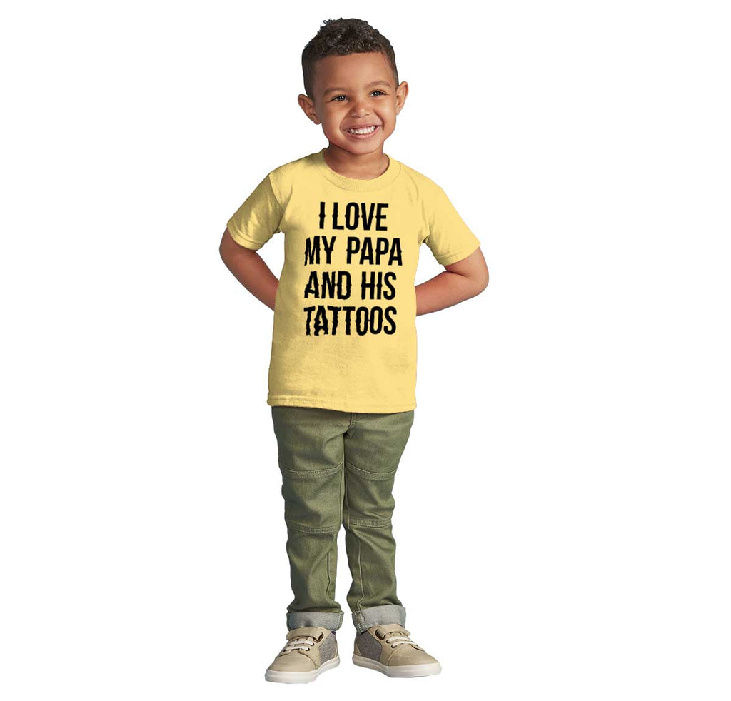 I Love Papa And Tattoos Infant Toddler T Shirt-Direct To Garment Print-Brisco Baby