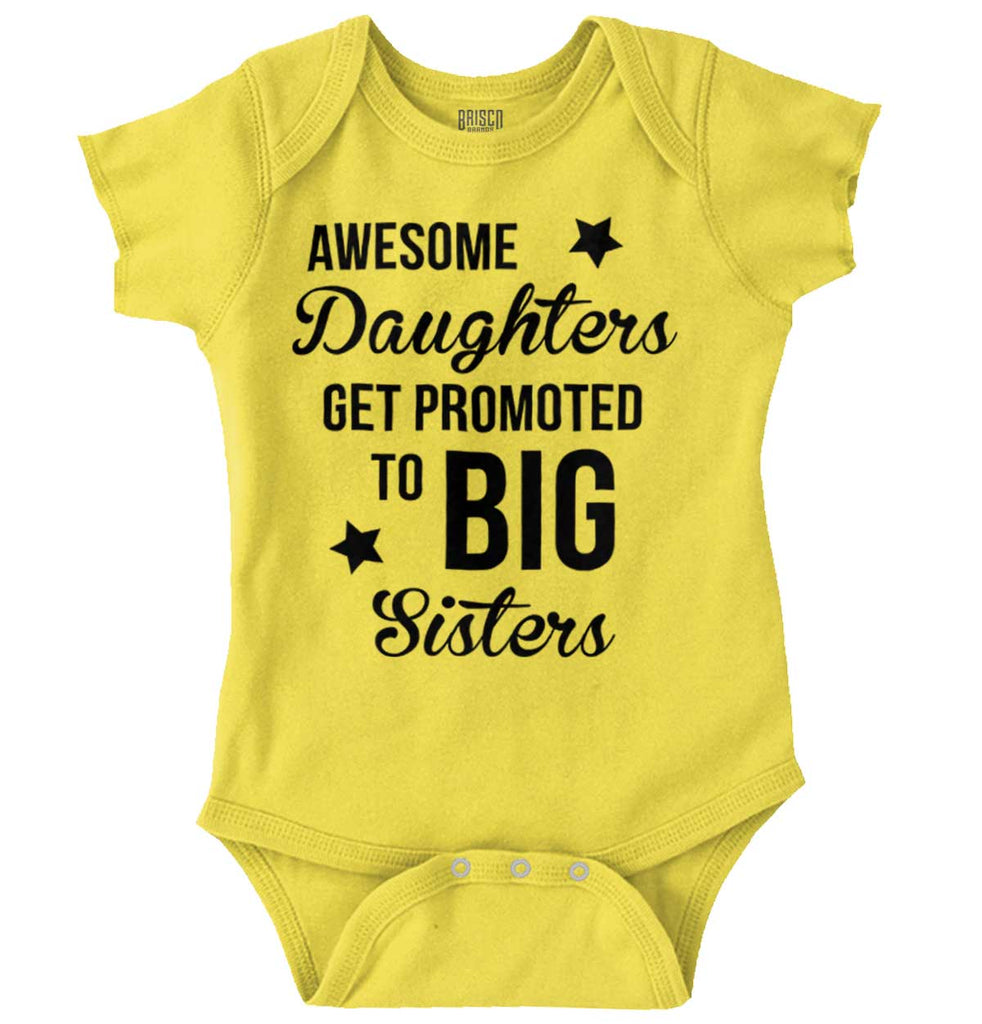 Awesome Daughter Promote Big Sisters Romper Bodysuit-Direct To Garment Print-Brisco Baby