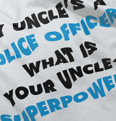 Uncle Police Officer Superpower Infant Baby Bib-Direct To Garment Print-Brisco Baby