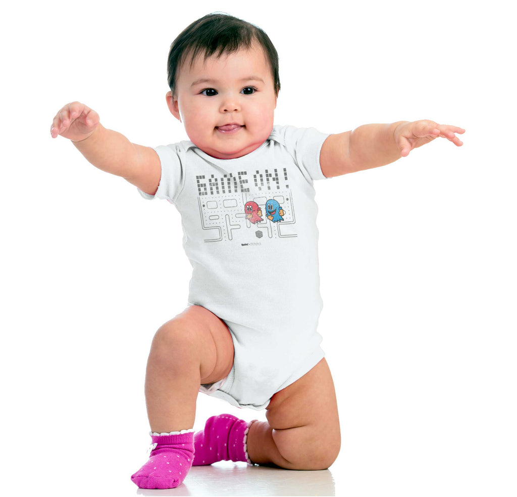 Pac-Man Ghosts Romper Bodysuit-Direct To Garment Print-Brisco Baby