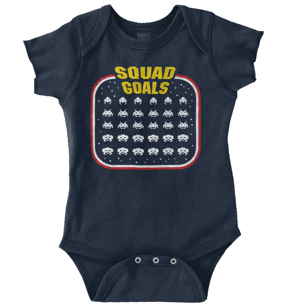 Squad Goals Video Gaming Nerd Romper Bodysuit-Direct To Garment Print-Brisco Baby