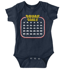 Squad Goals Video Gaming Nerd Romper Bodysuit-Direct To Garment Print-Brisco Baby