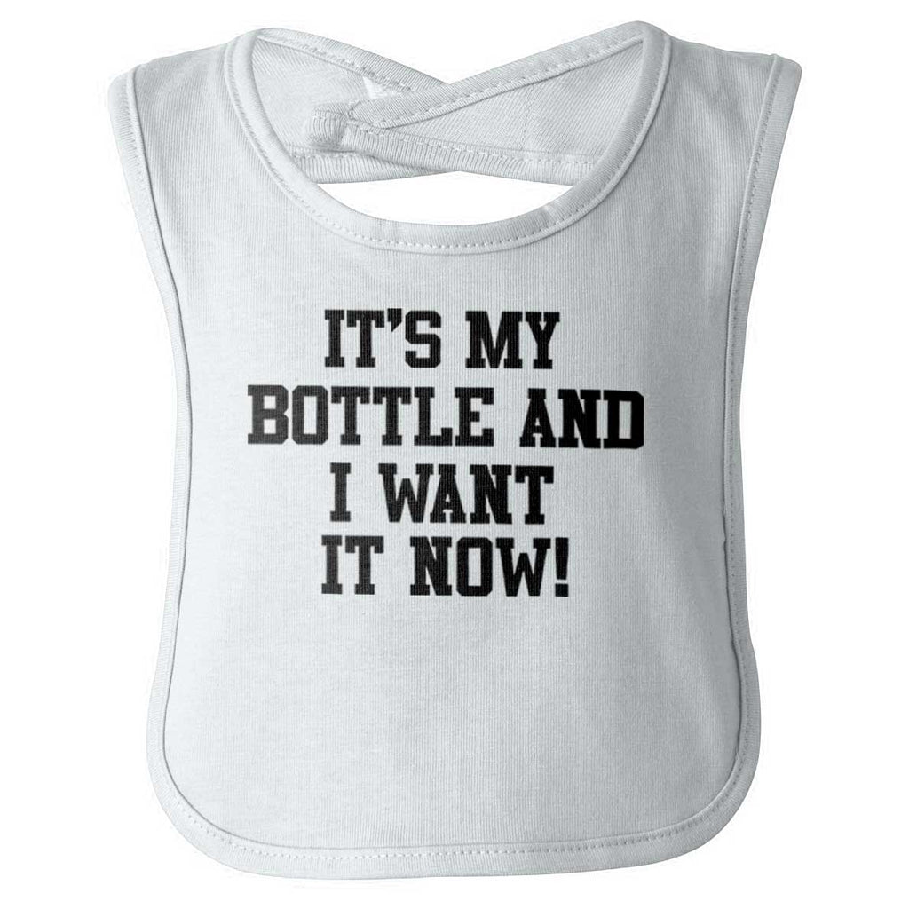 I Want It Now Infant Baby Bib-Direct To Garment Print-Brisco Baby