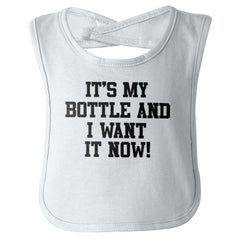 I Want It Now Infant Baby Bib-Direct To Garment Print-Brisco Baby