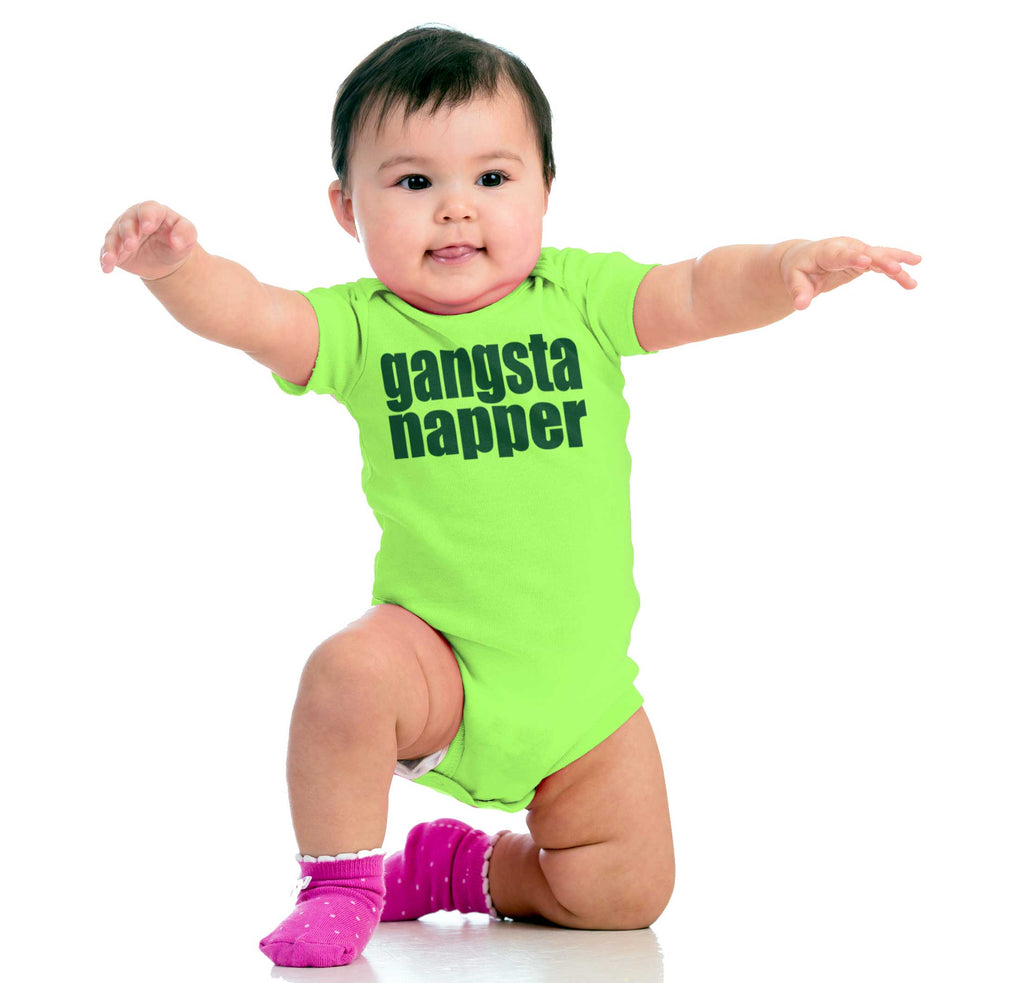 Gangsta Napper Romper Bodysuit-Direct To Garment Print-Brisco Baby