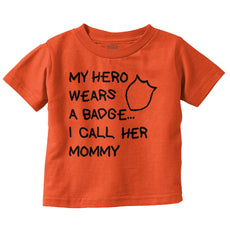 Hero Wears Badge Infant Toddler T Shirt-Direct To Garment Print-Brisco Baby