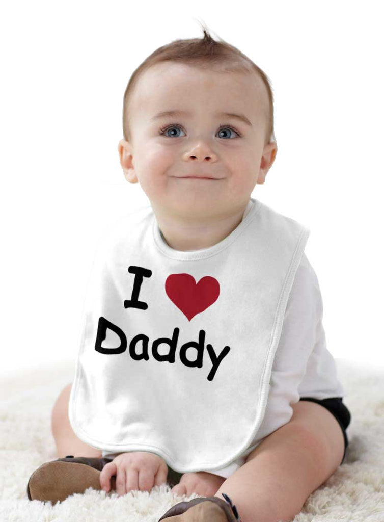 I Heart Daddy Infant Baby Bib-Direct To Garment Print-Brisco Baby