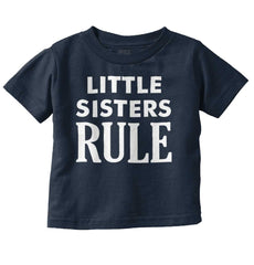 Little Sisters Rule Infant Toddler T Shirt-Direct To Garment Print-Brisco Baby