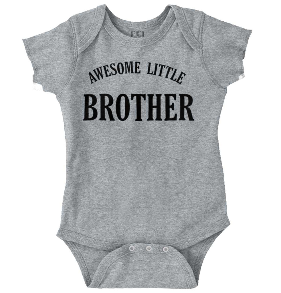Awesome Little Brother Romper Bodysuit-Direct To Garment Print-Brisco Baby