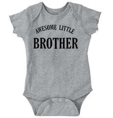 Awesome Little Brother Romper Bodysuit-Direct To Garment Print-Brisco Baby