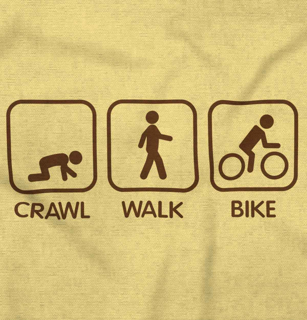 Crawl Walk Bike Infant Toddler T Shirt-Direct To Garment Print-Brisco Baby
