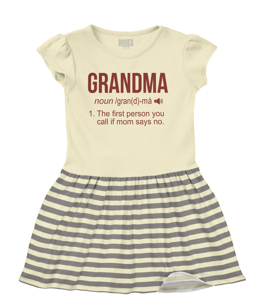 Grandma Baby Striped Skirt Dress-Direct To Garment Print-Brisco Baby