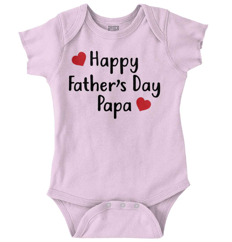 Happy Fathers Day Papa Romper Bodysuit-Direct To Garment Print-Brisco Baby