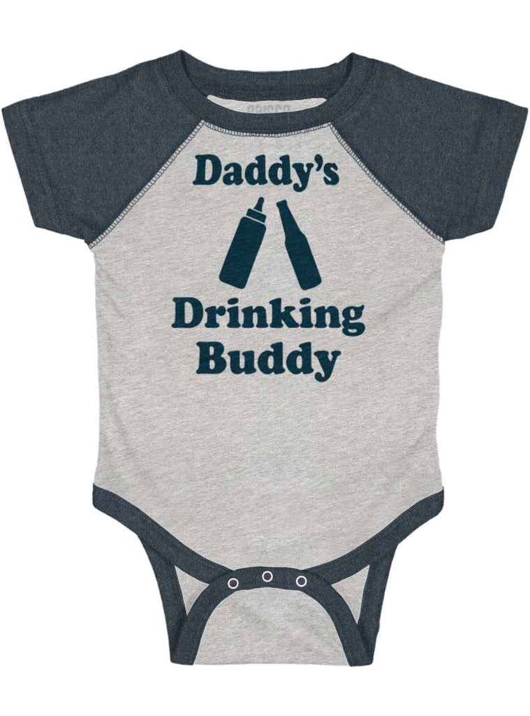 Drinking Buddy Raglan Romper Bodysuit-Direct To Garment Print-Brisco Baby