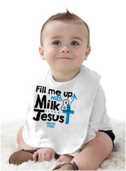 Milk And Jesus Infant Baby Bib-Direct To Garment Print-Brisco Baby
