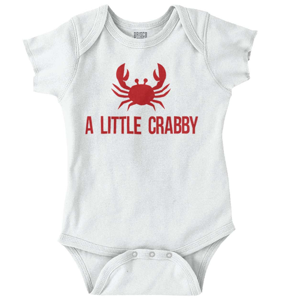 A Little Crabby Romper Bodysuit-Direct To Garment Print-Brisco Baby