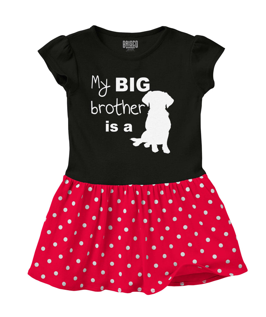 Brother is a Dog Baby Polka Dot Skirt Dress-Direct To Garment Print-Brisco Baby