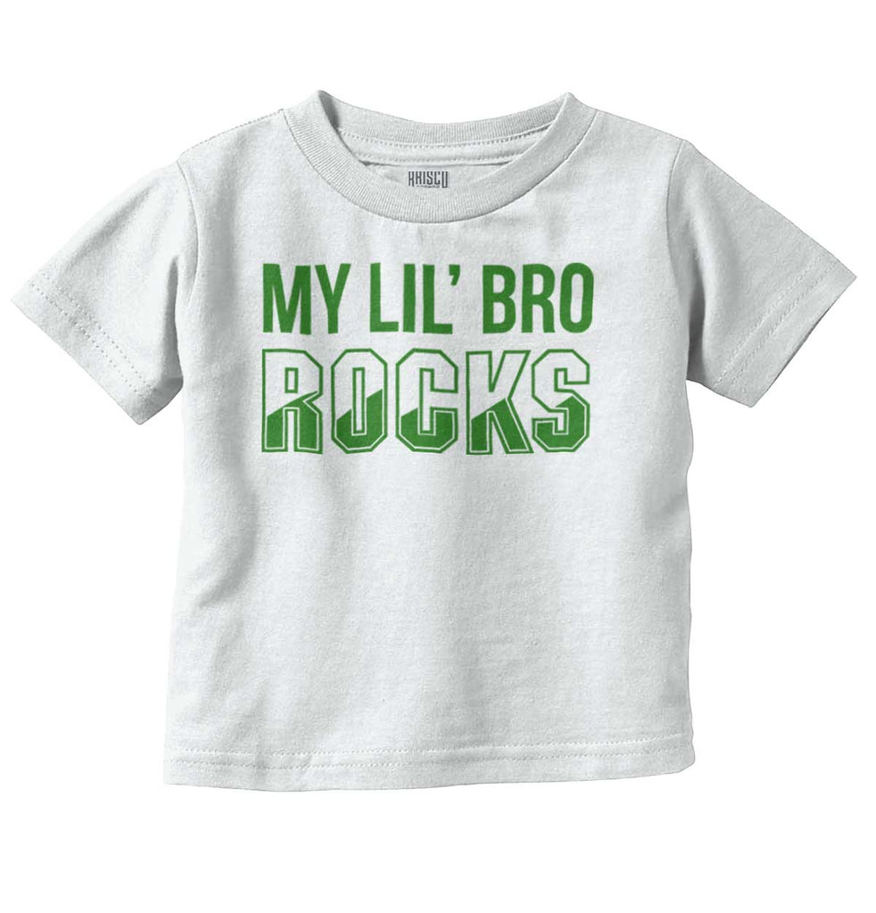 My Lil' Bro Rocks Infant Toddler T Shirt-Direct To Garment Print-Brisco Baby