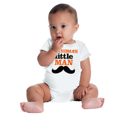 Grandmas Little Man Romper Bodysuit-Direct To Garment Print-Brisco Baby