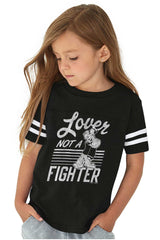 Lover Not A Fighter Toddler Football Jersey Tee-Direct To Garment Print-Brisco Baby