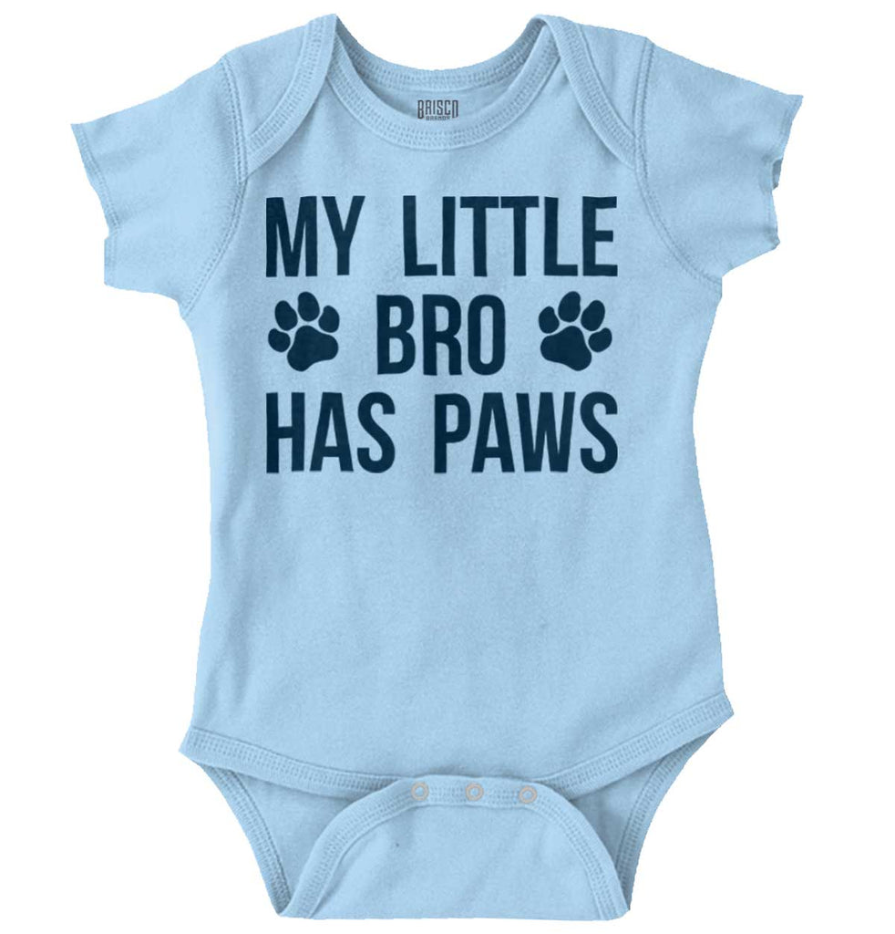 My Little Bro Has Paws Romper Bodysuit-Direct To Garment Print-Brisco Baby