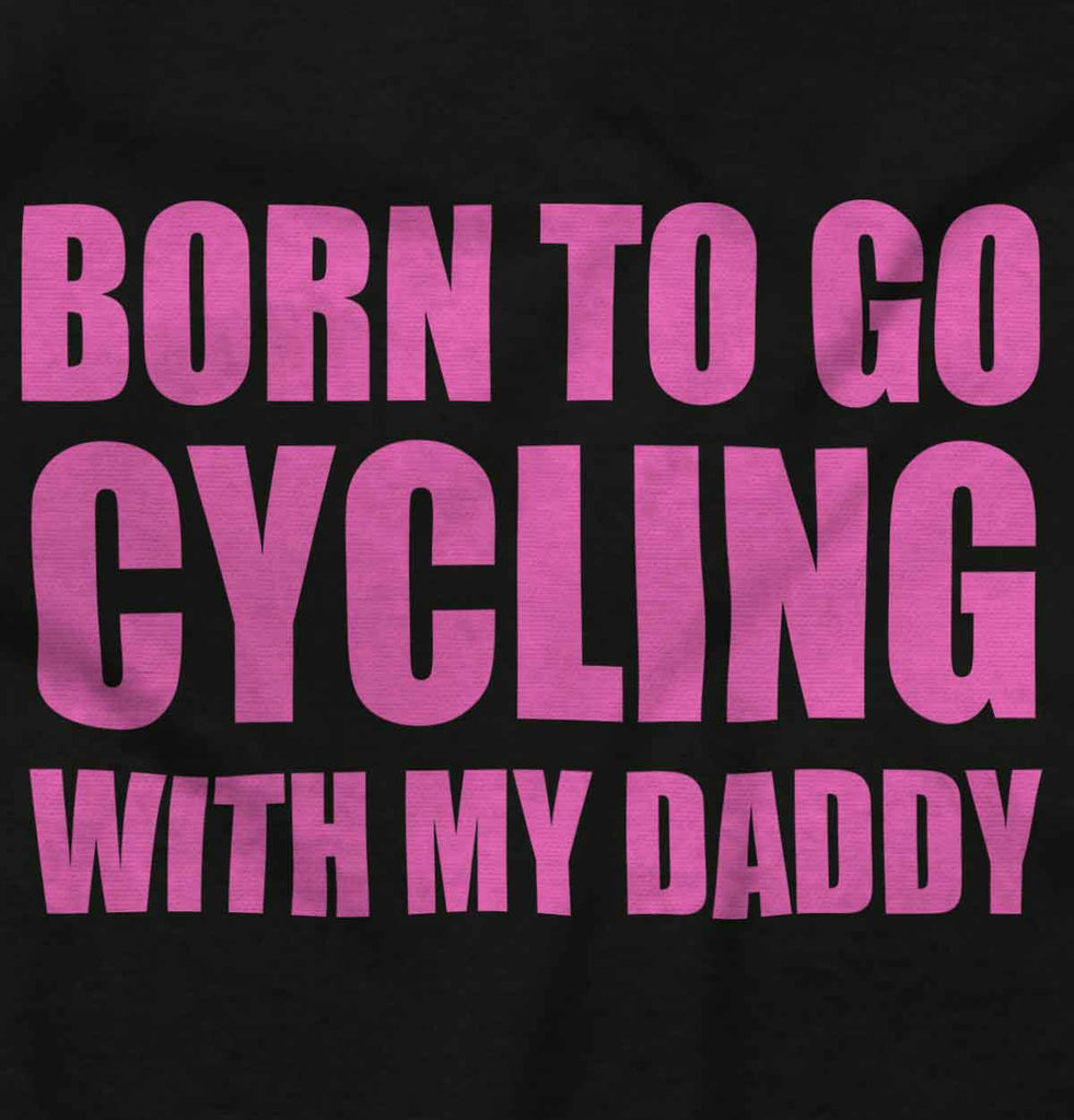 Cycling With Daddy Toddler Ruffled Trim T-Shirt-Direct To Garment Print-Brisco Baby