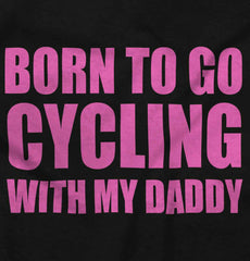 Cycling With Daddy Toddler Ruffled Trim T-Shirt-Direct To Garment Print-Brisco Baby
