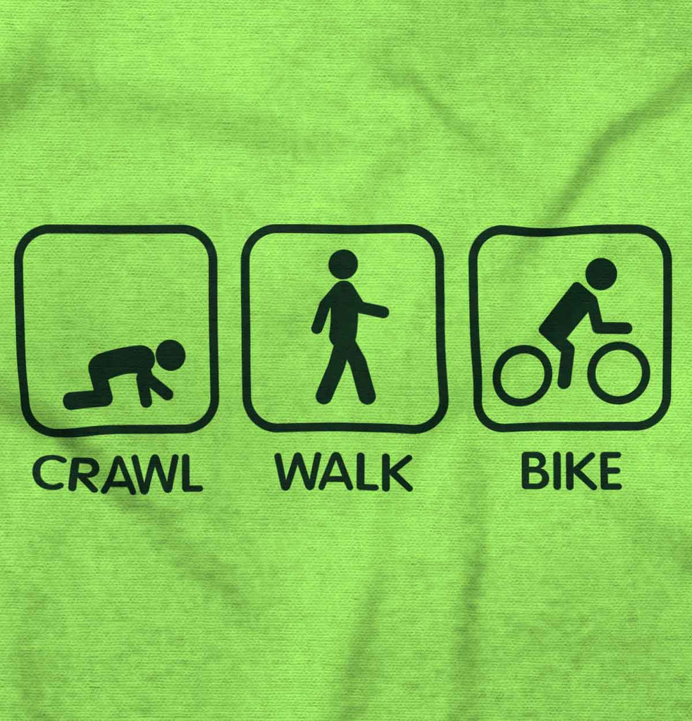 Crawl Walk Bike Romper Bodysuit-Direct To Garment Print-Brisco Baby