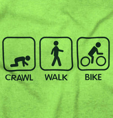 Crawl Walk Bike Romper Bodysuit-Direct To Garment Print-Brisco Baby