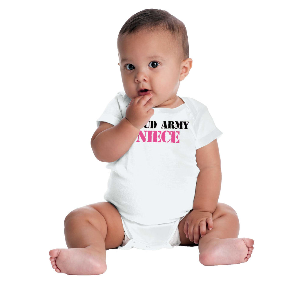 Proud Army Niece Romper Bodysuit-Direct To Garment Print-Brisco Baby