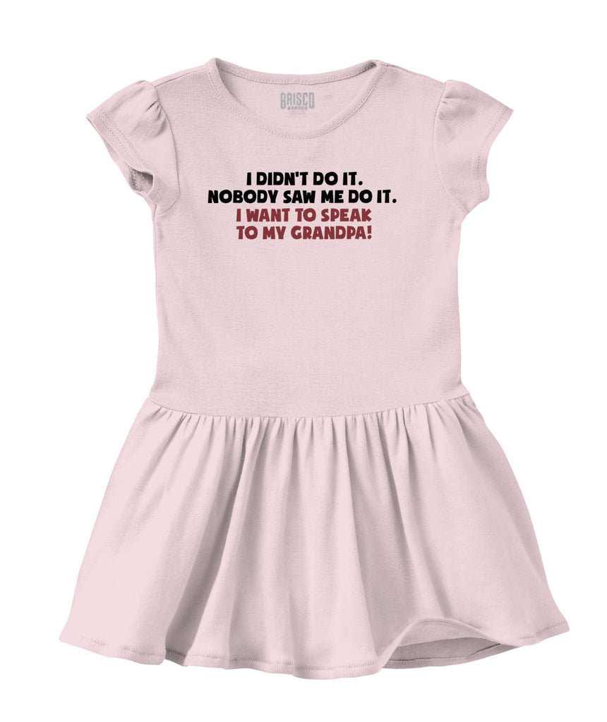 I Didn't Do It Solid Baby Infant Dress-Direct To Garment Print-Brisco Baby